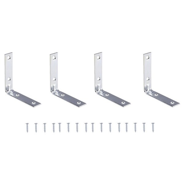 Prosource Corner Brace, 2-1/2 in L, 2-1/2 in W, 5/8 in H, Steel, Zinc-Plated, 2 mm Thick Material - CB-B025-C4PS