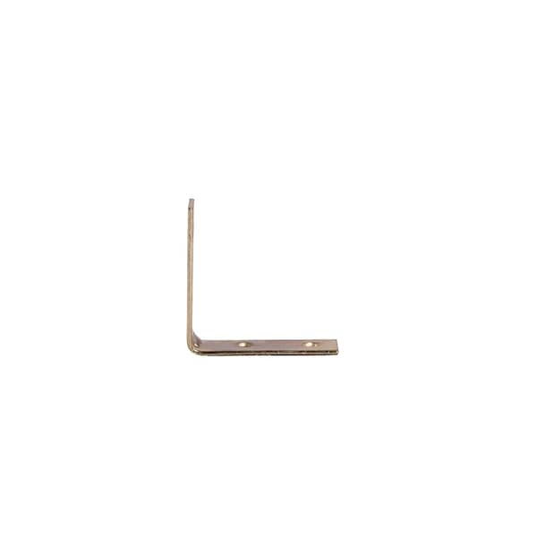 Prosource Corner Brace, 2 in L, 2 in W, 5/8 in H, Steel, Bright Brass, 1.8 mm Thick Material - CB-S02-C4PS