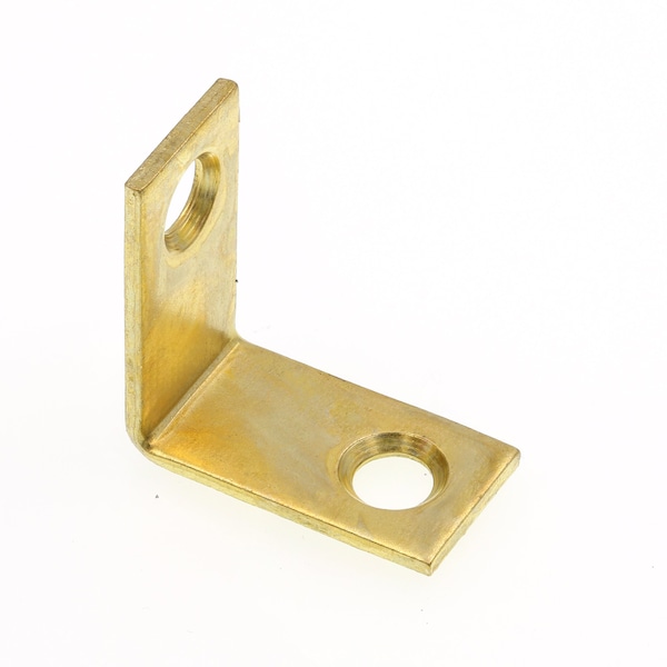 Prime-Line Corner Bracket, 1 in., Steel Construction, Brass-Plated, L-Angle, PK4 - MP11349-4