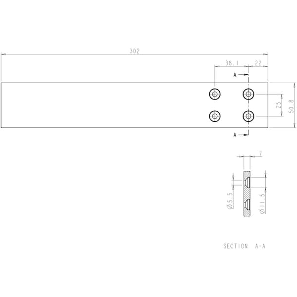 Hardware Resources 12" Wx2"Dx1/4"H Countertop Support - CTOPSUP12