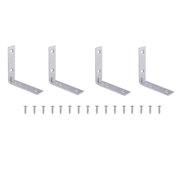Prosource Corner Brace, 3 in L, 3 in W, 3/4 in H, Galvanized Steel, Galvanized, 2.6 mm Thick Material - CB-G03-C4PS