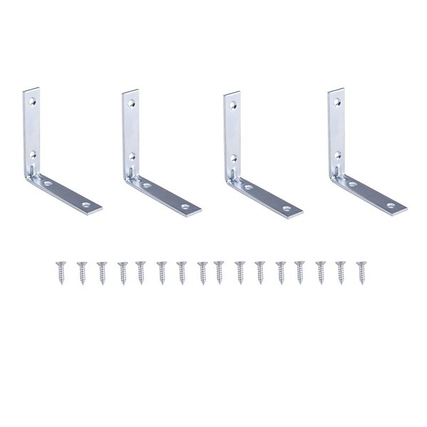 Prosource Corner Brace, 3-1/2 in L, 3-1/2 in W, 3/4 in H, Steel, Zinc-Plated, 3 mm Thick Material - CB-B03.5-C4PS
