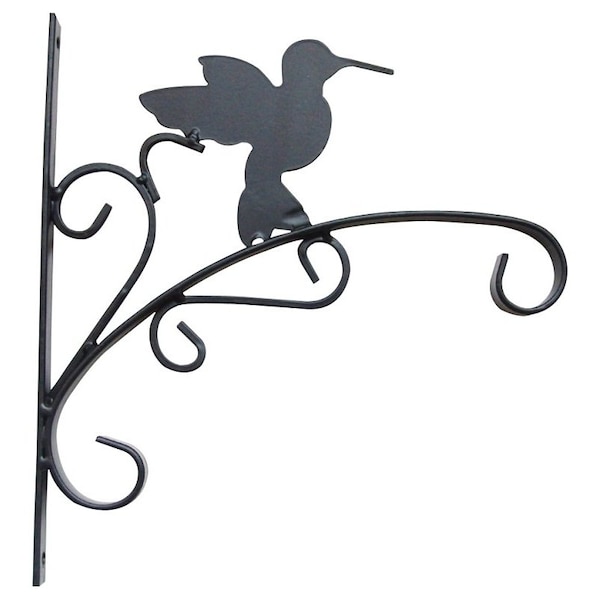 Landscapers Select Hanging Plant Bracket, 11 in L, 11.8 in H, Steel, Matte Black - GB-3019