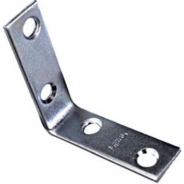 Eat-In N113-308 2 x 0.63 in. Corner Iron With Screws, Zinc, 4PK - EA843989
