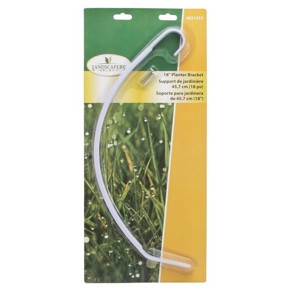 Landscapers Select Planter Bracket, 15-1/4 L, Steel, White, Wall Mount Mounting - GB0153L