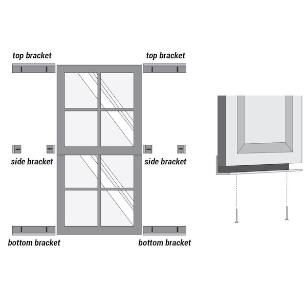 Ekena Millwork For 18" Wide Shutters Mounting Brackets for PVC, Composite & Wood Shutters - SHUTTER-BRACKETS_18
