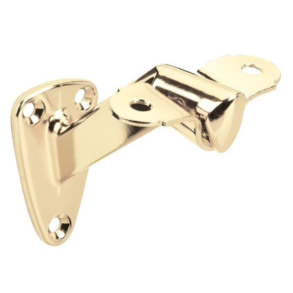 Hardware Resources 1-7/16"x2-1/2"Heavy Duty Handrail Bracket with  3-3/8" Projection -  Polished Brass - HRB01-PB