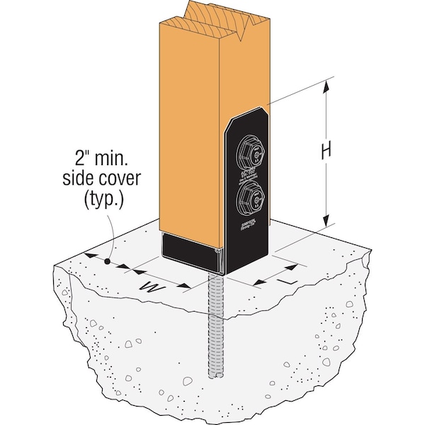 Simpson Strong Tie Simpson Strong-Tie APVB 6.75 in. H X 3 in. W 16 Ga. Steel Adjustable Post Base - APVB44