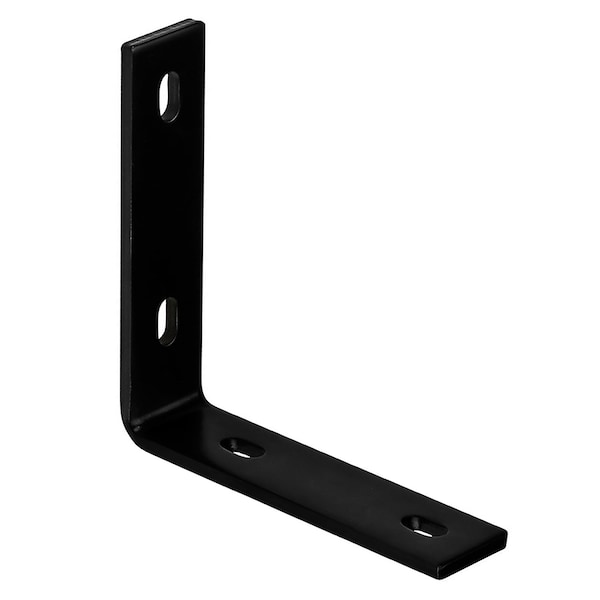 Hampton Products Hampton 6-1/4 in. H X 1-1/2 in. W X 1/4 in. D Black Steel Inside L Corner Brace - 01-3405-016