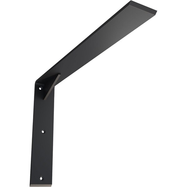 Ekena Millwork Countertop Support Steel Heavy Duty Bracket w/ Gusset, Powder Coated Black 2 1/2"W x 18"D x 12"H - BKTM02X18X12CGPBL