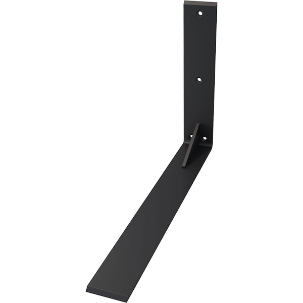 Ekena Millwork Countertop Support Steel Heavy Duty Bracket w/ Gusset, Powder Coated Black 2 1/2"W x 18"D x 12"H - BKTM02X18X12CGPBL