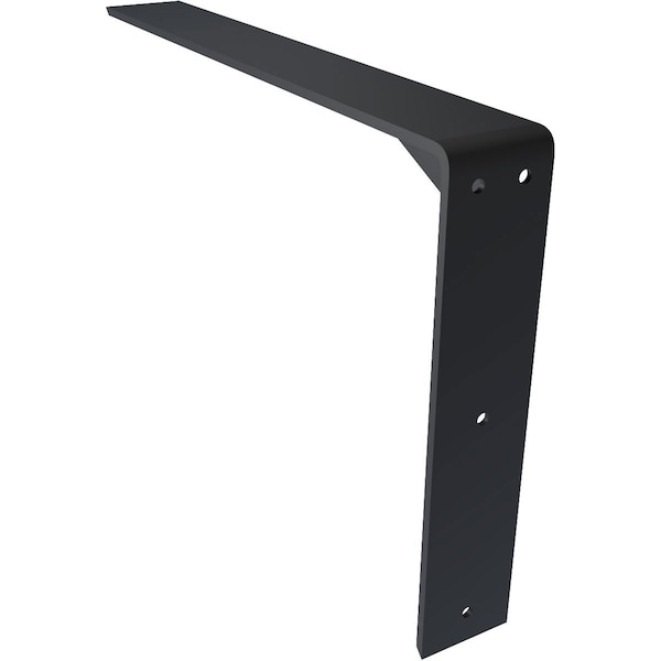 Ekena Millwork Countertop Support Steel Heavy Duty Bracket w/ Gusset, Powder Coated Black 2 1/2"W x 18"D x 12"H - BKTM02X18X12CGPBL