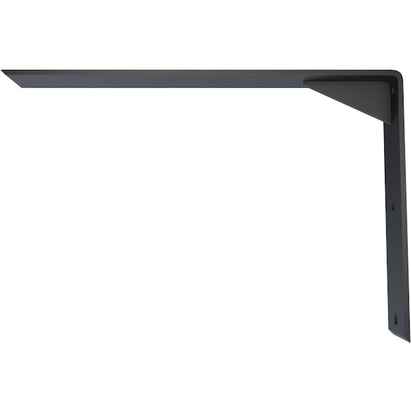 Ekena Millwork Countertop Support Steel Heavy Duty Bracket w/ Gusset, Powder Coated Black 2 1/2"W x 18"D x 12"H - BKTM02X18X12CGPBL