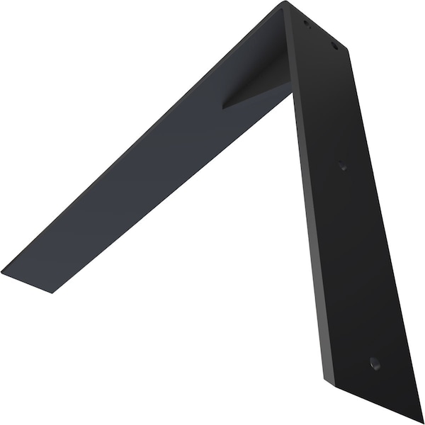 Ekena Millwork Countertop Support Steel Heavy Duty Bracket w/ Gusset, Powder Coated Black 2 1/2"W x 18"D x 12"H - BKTM02X18X12CGPBL