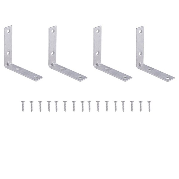 Prosource Corner Brace, 2-1/2 in L, 2-1/2 in W, 5/8 in H, Galvanized Steel, Galvanized, 2 mm Thick Material - CB-G025-C4PS