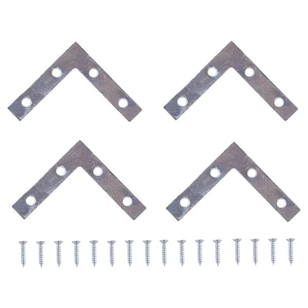 Prosource Corner Brace, 2-1/2 in L, 2-1/2 in W, 1/2 in H, Steel, Zinc-Plated, 1.6 mm Thick Material - FC-Z025-C4PS