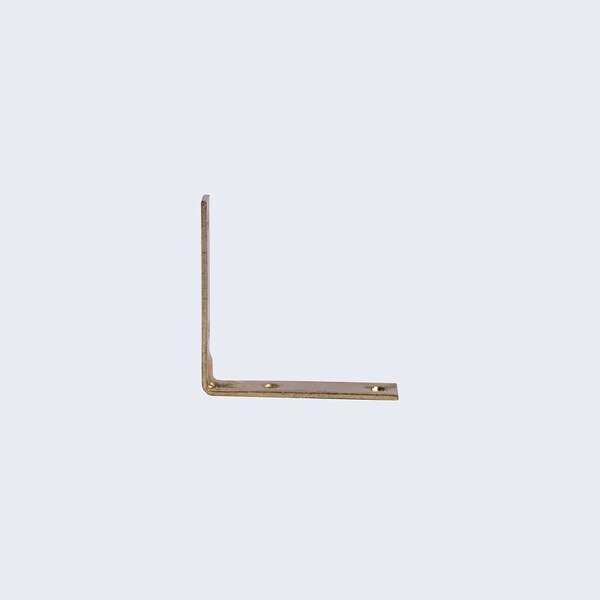 Prosource Corner Brace, 2-1/2 in L, 2-1/2 in W, 5/8 in H, Steel, Bright Brass, 2 mm Thick Material - CB-S025-C4PS