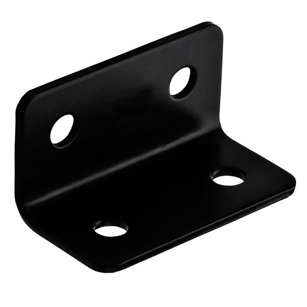 Light House Beauty 1.62 x 3 x 0.12 in. Black Steel Wide Corner Brace - LI1678310