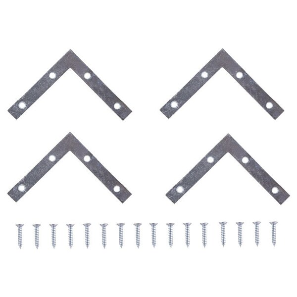 Prosource Corner Brace, 3 in L, 3 in W, 1/2 in H, Steel, Zinc-Plated, 1.6 mm Thick Material - FC-Z03-C4PS