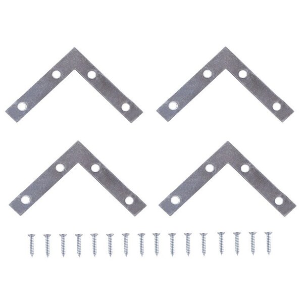 Prosource Corner Brace, 3-1/2 in L, 3-1/2 in W, 5/8 in H, Steel, Zinc-Plated, 1.8 mm Thick Material - FC-Z035-C4PS