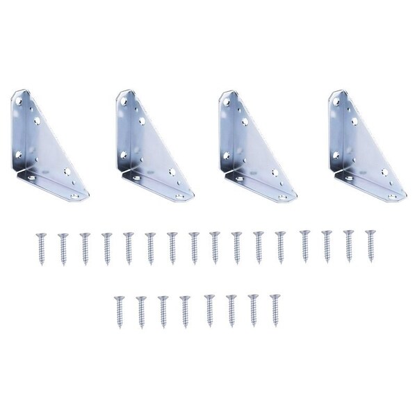 Prosource Corner Brace, 4 in L, 4 in W, 5/16 in H, Steel, Zinc-Plated, 2.5 mm Thick Material - 22492ZCB-PS