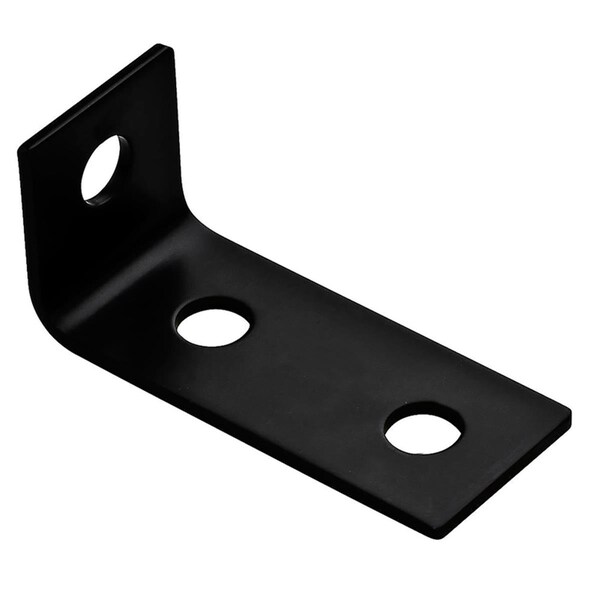 Light House Beauty 3.5 x 1.5 x 0.12 in. Black Steel Offset Leg Corner Brace - LI1739103