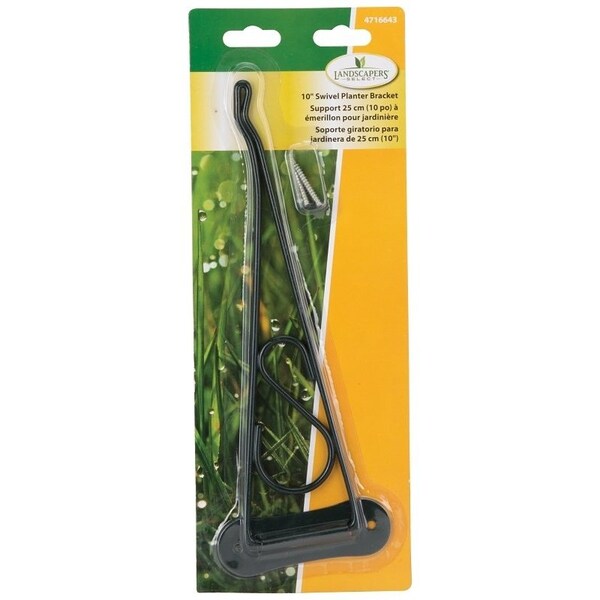 Landscapers Select Planter Bracket, 10-3/8 L, Steel, Forest Green, Wall Mount Mounting - GB0223L
