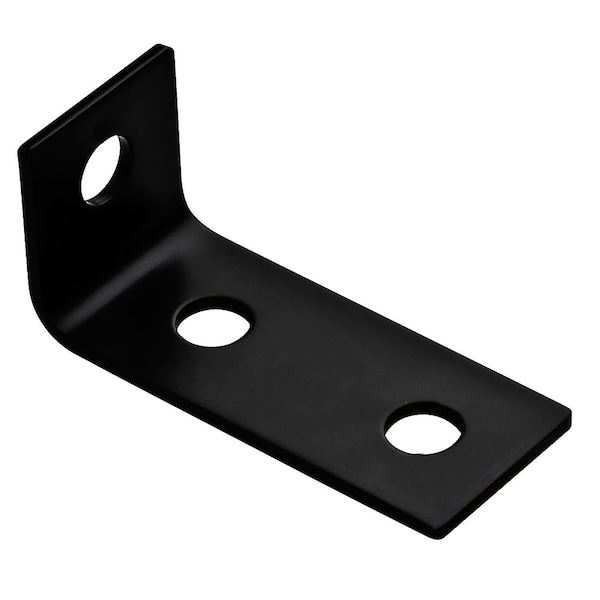 Hampton Products Hampton 3-1/2 in. H X 1-1/2 in. W X 1/8 in. D Black Steel Offset Leg Corner Brace - 01-3405-304