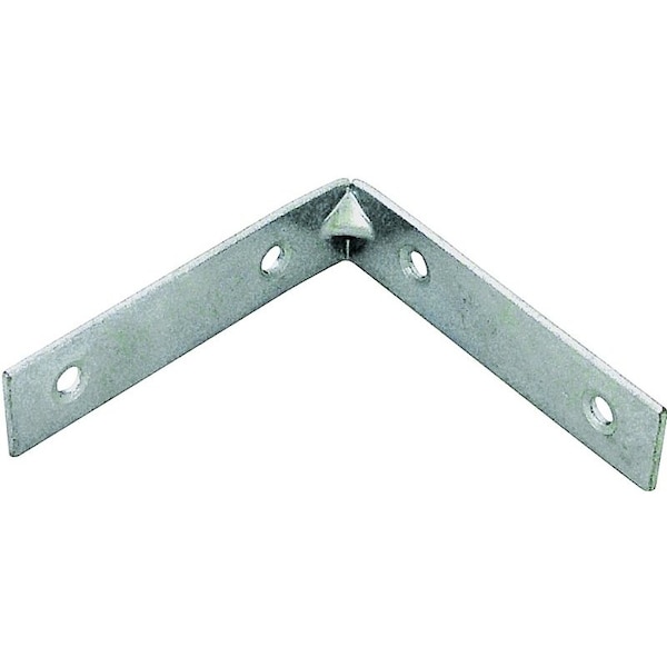 Prosource Corner Brace, 8 in L, 8 in W, 1-1/8 in H, Steel, Zinc-Plated, 5 mm Thick Material - CB-Z08-013L