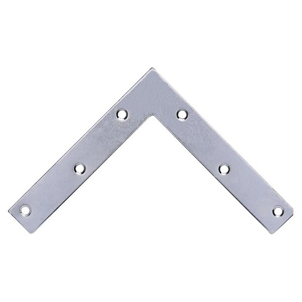 Prosource Corner Brace, 6 in L, 6 in W, 2 mm Thick, Steel, Silver, Zinc - FC-Z06-01