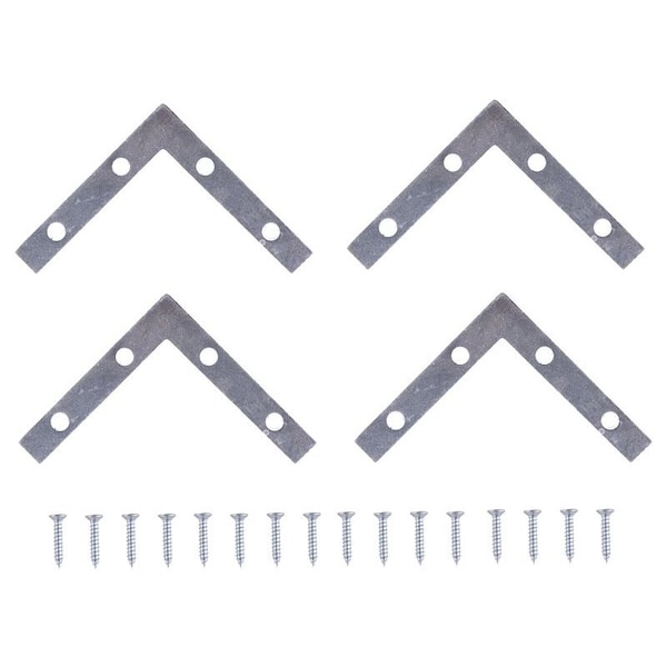 Prosource Corner Brace, 4 in L, 4 in W, 5/8 in H, Steel, Zinc-Plated, 1.8 mm Thick Material - FC-Z04-C4PS