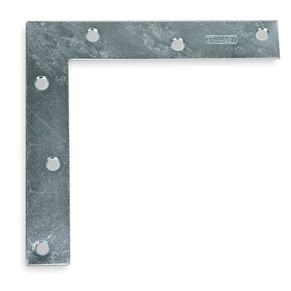 Zoro Select Flat Corner Brace, Steel, 6 In W - 1WDL1