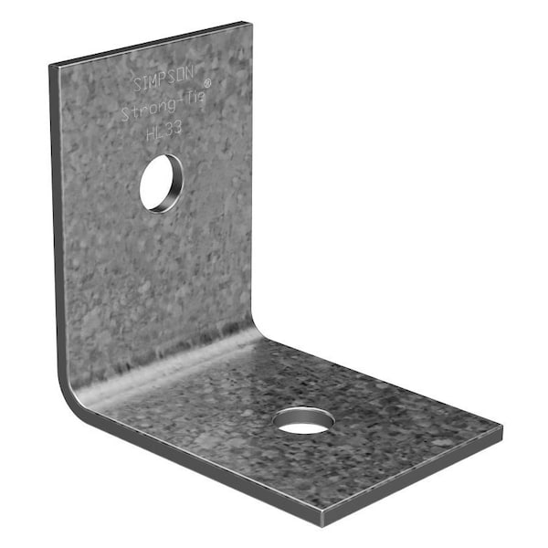 Simpson Strong-Tie HL Heavy Angle, 3-1/4 in W, 1-1/4 in D, 2-1/2 in H, Steel, Silver, Galvanized/Zinc - HL33-R