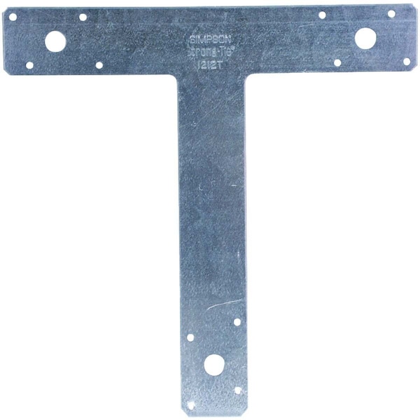 Simpson Strong-Tie T-Strap Tie, 12 in L, 2 in W, Galvanized Steel, Fastening Method: Nail Zinc - 1212T