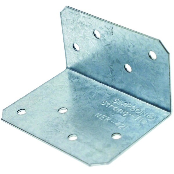 Simpson Strong-Tie Angle, 8 in W, 8 in D, 2 in H, Steel, Galvanized/Zinc - A88