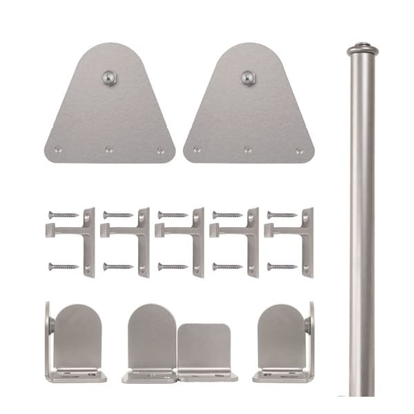 Quiet Glide Satin Nickel 96 in Triangle Sliding Door Hardware - QG.1300.T-96.02