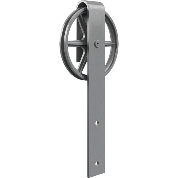 Ekena Millwork Premium Wagon Wheel Roller Hanger w/ Bolts for Barn Door for 2 1/4" Doors, Flint Gray - GB60015RWFG
