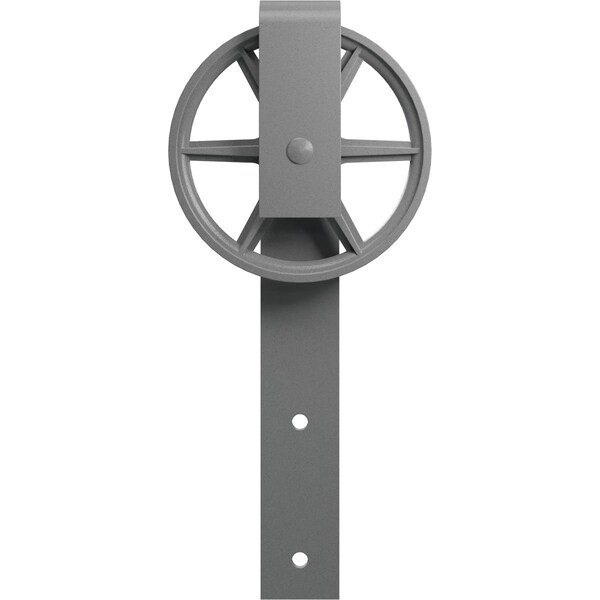 Ekena Millwork Premium Wagon Wheel Roller Hanger w/ Bolts for Barn Door for 2 1/4" Doors, Flint Gray - GB60015RWFG