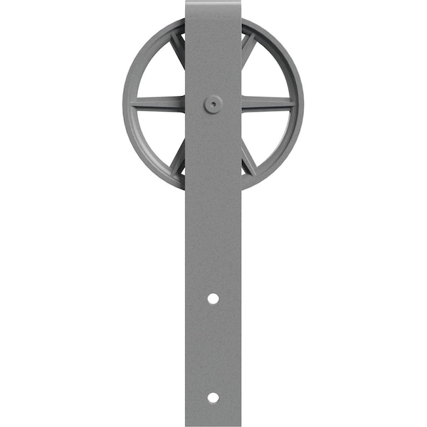 Ekena Millwork Premium Wagon Wheel Roller Hanger w/ Bolts for Barn Door for 2 1/4" Doors, Flint Gray - GB60015RWFG
