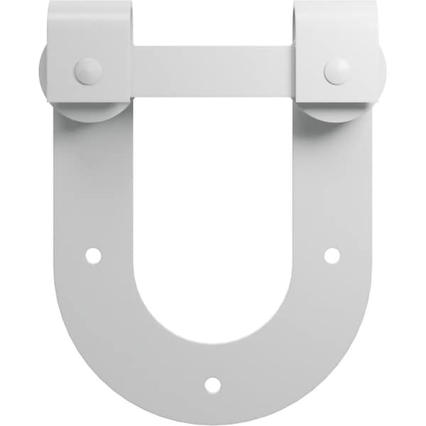 Ekena Millwork Premium Horseshoe Roller Hanger w/ Bolts for Barn Door for 1 3/8" Doors, Rocket White - GB60013R2RW