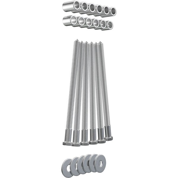 Ekena Millwork Premium Barn Door Flat Track Mounting Hardware for 1 3/4" Door, Silver Metallic - GB60014MSM