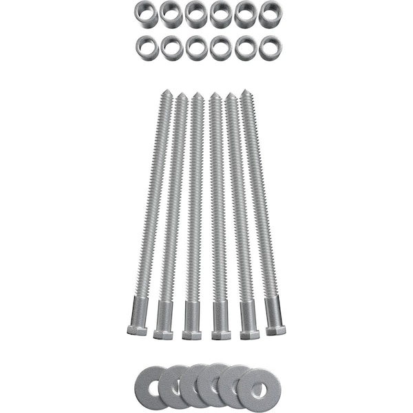 Ekena Millwork Premium Barn Door Flat Track Mounting Hardware for 1 3/4" Door, Silver Metallic - GB60014MSM