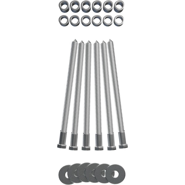 Ekena Millwork Premium Barn Door Flat Track Mounting Hardware for 1 3/4" Door, Silver Metallic - GB60014MSM
