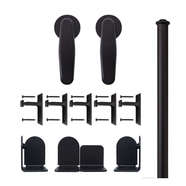 Quiet Glide Black 72" Vista Sliding Door Hardware - QG.1300.V.08