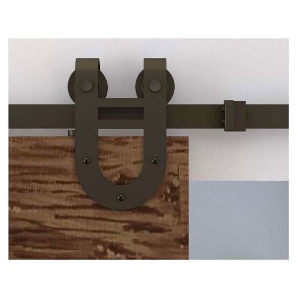 Orca Hardware Flat Track Horseshoe Shaped Hanger, OB Oil-Rubbed Bronze Finish - FTHS-HANGER-OB
