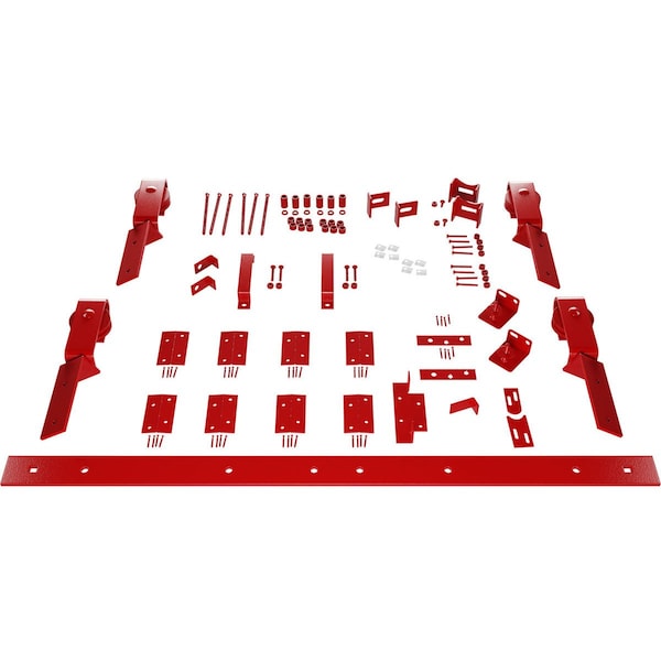 Ekena Millwork Barnfold J-Strap 4-Door Hardware Set for 1 1/4" to 1 3/8" Doors with 48" Track, Regal Red - GB6007M4D48RR