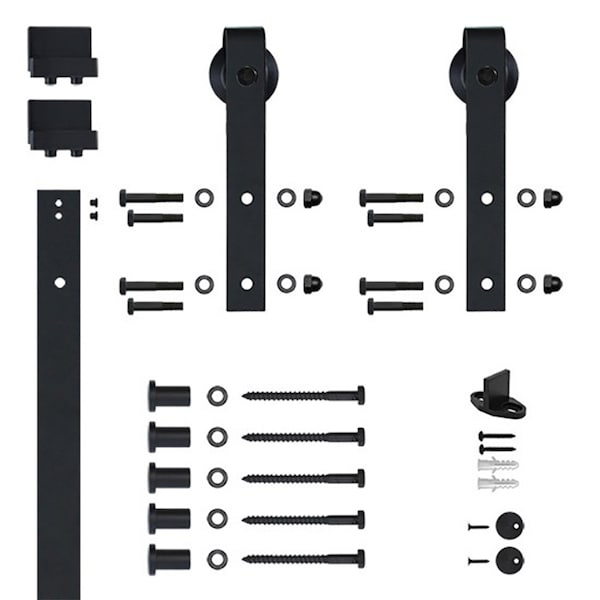 Designer Collection Black 96" Sliding Door Hardware - NT.1400.09W-96.08
