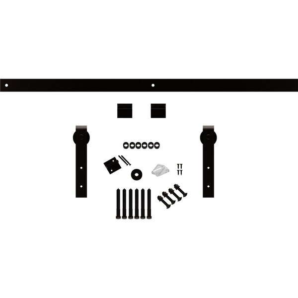 Ekena Millwork Premium J-Strap Barn Door Hardware Set w/ 8' Track for 1 3/8" Doors, Arch Bronze - GB60013H8AB
