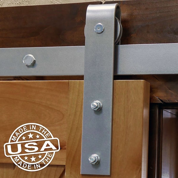 Ekena Millwork Premium J-Strap Barn Door Hardware Set w/ 6' Track for 1 3/4" Doors, Blue Ribbon - GB60014H6BR