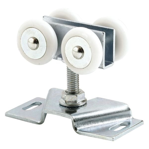 Primeline Tools Door Roller Assembly, 7/8 in., Convex, Plastic Tires, Steel Bracket and Ball Bearings (2 Pack) - N 7449